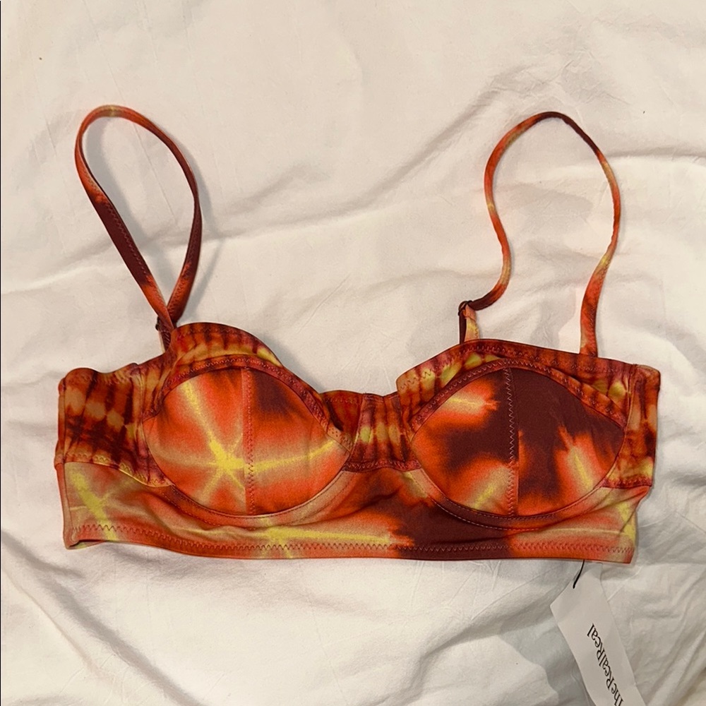 Ulla Johnson Orange Tie-Dye Bikini Top